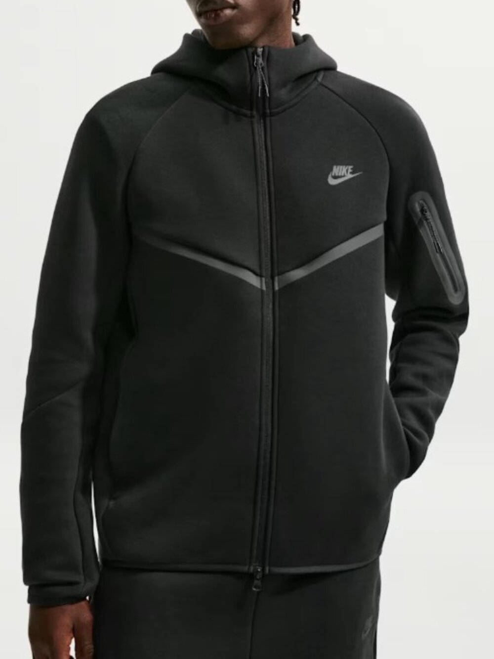 Nike Sportswear Tech Fleece Full Zip Jacket Hoodie Black HV0949-010 Men XL-2XL - Picture 13 of 16